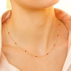 Enamel Lola Rosie halskæde i forgyldt sølv