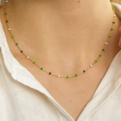 Enamel Lola Spring halskæde i forgyldt sølv