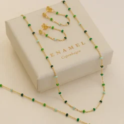 Enamel Lola Spring halskæde i forgyldt sølv