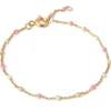 Enamel Lola Tropical armbånd i forgyldt sølv lyserød emalje pink emalje hvid emalje