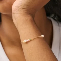 Enamel Sofia multifarvede armbånd i forgyldt sølv