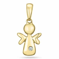 Engel diamant vedhæng i 14 karat guld 0,01 ct