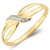 Enkel diamant ring i 14 karat guld med rhodium 0,01 ct