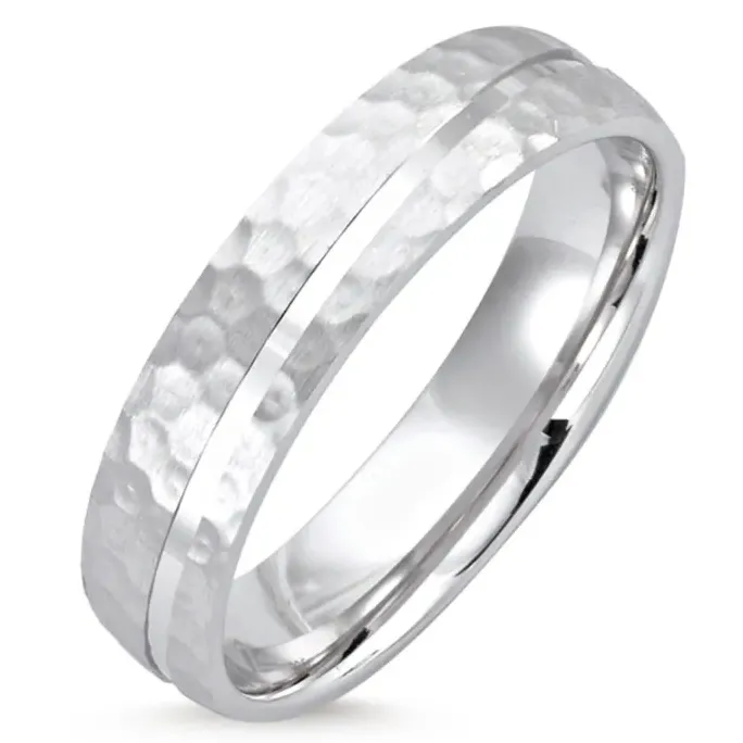Enkel ring i rhodineret sølv