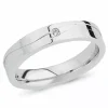 Enkel zirkon ring i rhodineret sølv