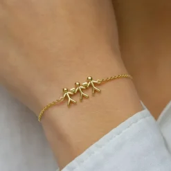 Familie armbånd i forgyldt sølv