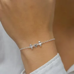 Familie armbånd i sølv med Søn - Hjerte - Datter i sølv