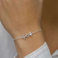 Familie armbånd i sølv med Søn - Hjerte - Søn i sølv