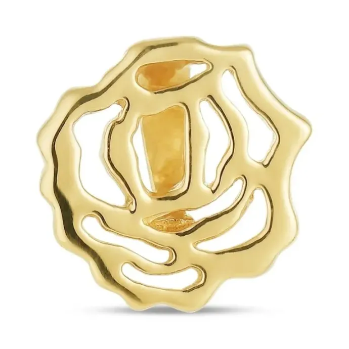 Fødselsblomst juni rose vedhæng i forgyldt sølv