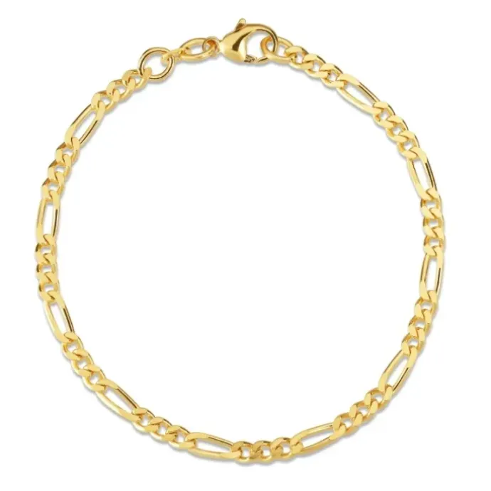 Figaroarmbånd i 8 karat guld 18,5 cm x 4,6 mm