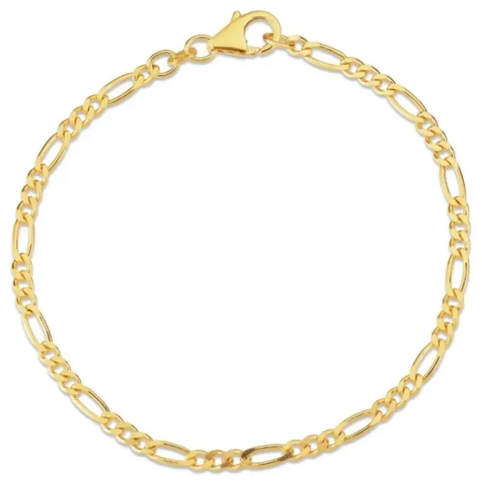 Figaroarmbånd i forgyldt sølv 17 cm x 3,4 mm
