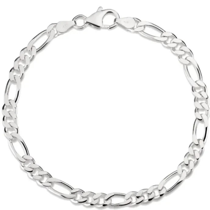 Figaroarmbånd i sølv 18,5 cm x 10,8 mm
