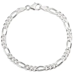 Figaroarmbånd i sølv 17 cm x 7,4 mm