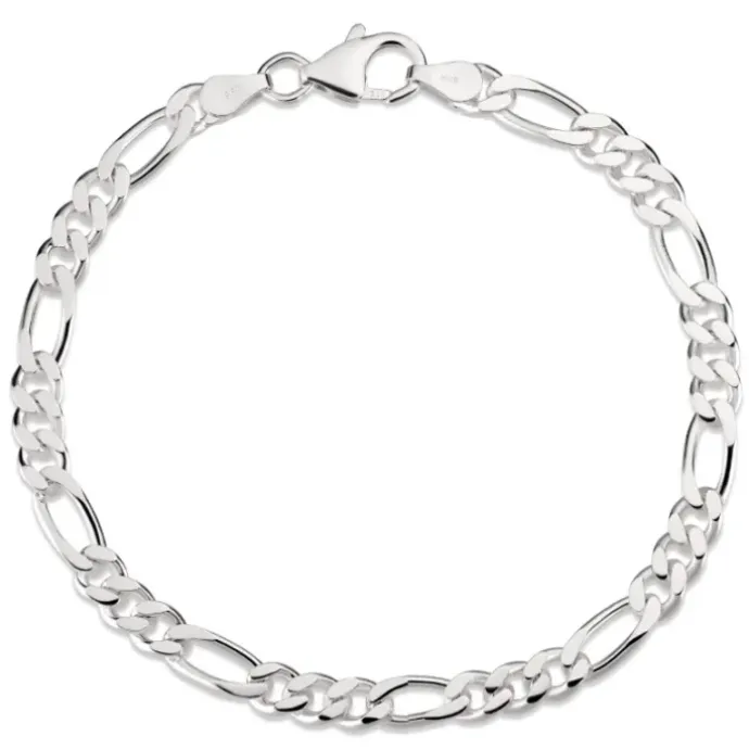 Figaroarmbånd i sølv 21 cm x 7,4 mm