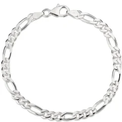 Figaroarmbånd i sølv 17 cm x 9,2 mm