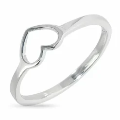 Fingerringe hjerte ring i sølv