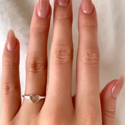 Fingerringe hjerte ring i sølv