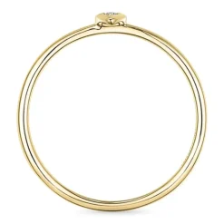 Firkantet diamantring i 9 karat guld 0,01 ct
