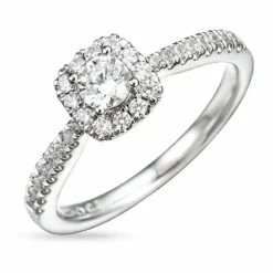Firkantet diamantring i 14 karat hvidguld 0,26 ct 0,26 ct