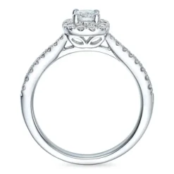 Firkantet diamantring i 14 karat hvidguld 0,26 ct 0,26 ct