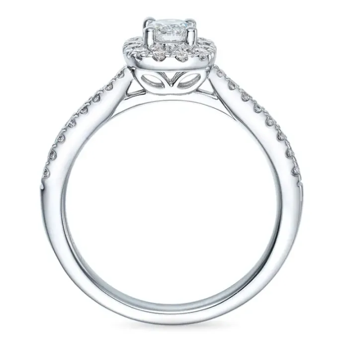 Firkantet diamantring i 14 karat hvidguld 0,26 ct 0,26 ct