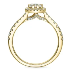Firkantet diamantring i 14 karat guld 0,10 ct 0,44 ct