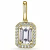 Firkantet morganit diamantvedhæng i 14 karat guld 0,78 ct 0,11 ct