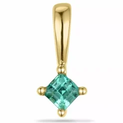 Firkantet smaragd vedhæng i 9 karat guld 0,13 ct