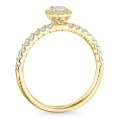 Firkantet zirkon guldring i 9 karat guld