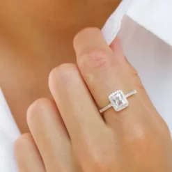 Firkantet zirkon ring i sølv