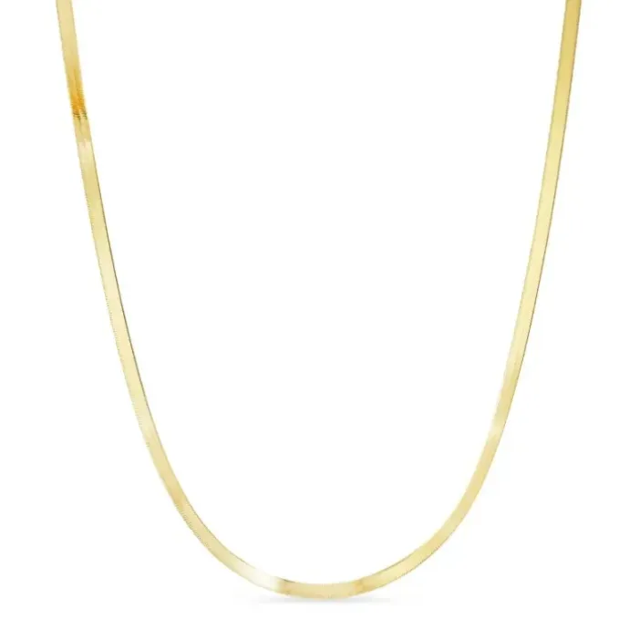 Flad slangehalskæde i forgyldt sølv 40 plus 5 cm x