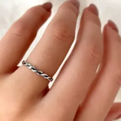 Flettet ring i sølv