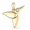 Fugle diamant vedhæng i 14 karat guld 0,02 ct
