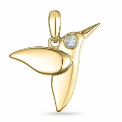 Fugle diamant vedhæng i 14 karat guld 0,02 ct
