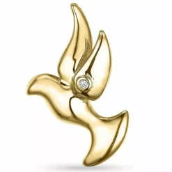Fugle diamant vedhæng i 9 karat guld 0,01 ct