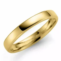 Glat 3 mm vielsesring i 14 karat guld