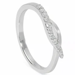 Glat zirkon ring i sølv