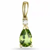 Grøn peridot vedhæng i 14 karat guld 0,03 ct 0,9 ct