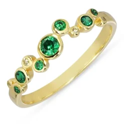 Grøn zirkon ring i forgyldt sølv - Bubbly Twist