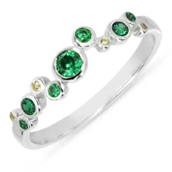 Grøn zirkon ring i sølv - Bubbly Twist