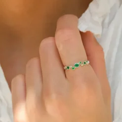 Grøn zirkon ring i sølv - Bubbly Twist