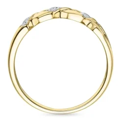 Ægte brillantring i 9 karat guld.- og hvidguld 0,01 ct