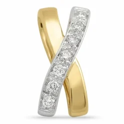 Ægte vedhæng i 14 karat guld.- og hvidguld 0,13 ct
