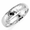 Hamret 5 mm vielsesring i 9 karat hvidguld