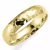 Hamret 5 mm vielsesring i 14 karat guld
