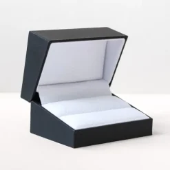 Hamret 3,5 mm vielsesringe i 9 karat hvidguld - sæt