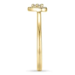 Hjerte ametyst diamantring i 9 karat guld 0,07 ct 0,05 ct