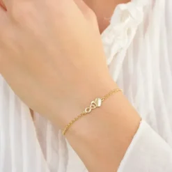 Hjerte armbånd i forgyldt sølv