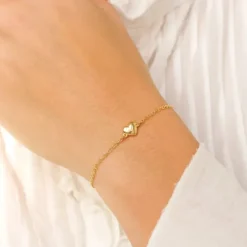 Hjerte armbånd i forgyldt sølv