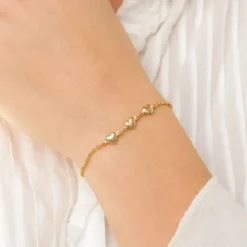 Hjerte armbånd i forgyldt sølv